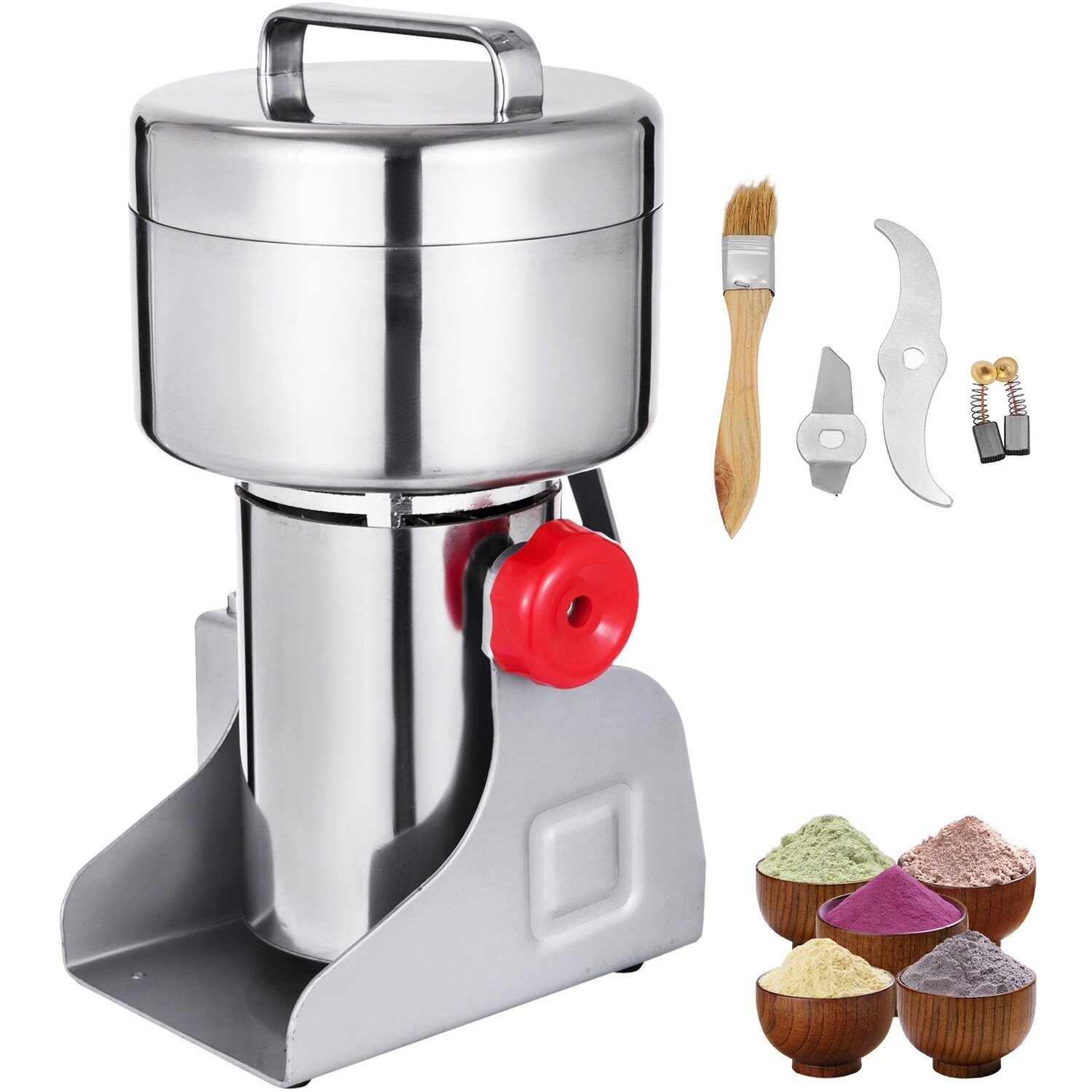 Commercial 750g High-Speed Electric Grain Mill Grinder for Coffee Beans, Herbs, and Flour.
