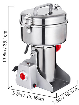 Commercial 750g High-Speed Electric Grain Mill Grinder for Coffee Beans, Herbs, and Flour.