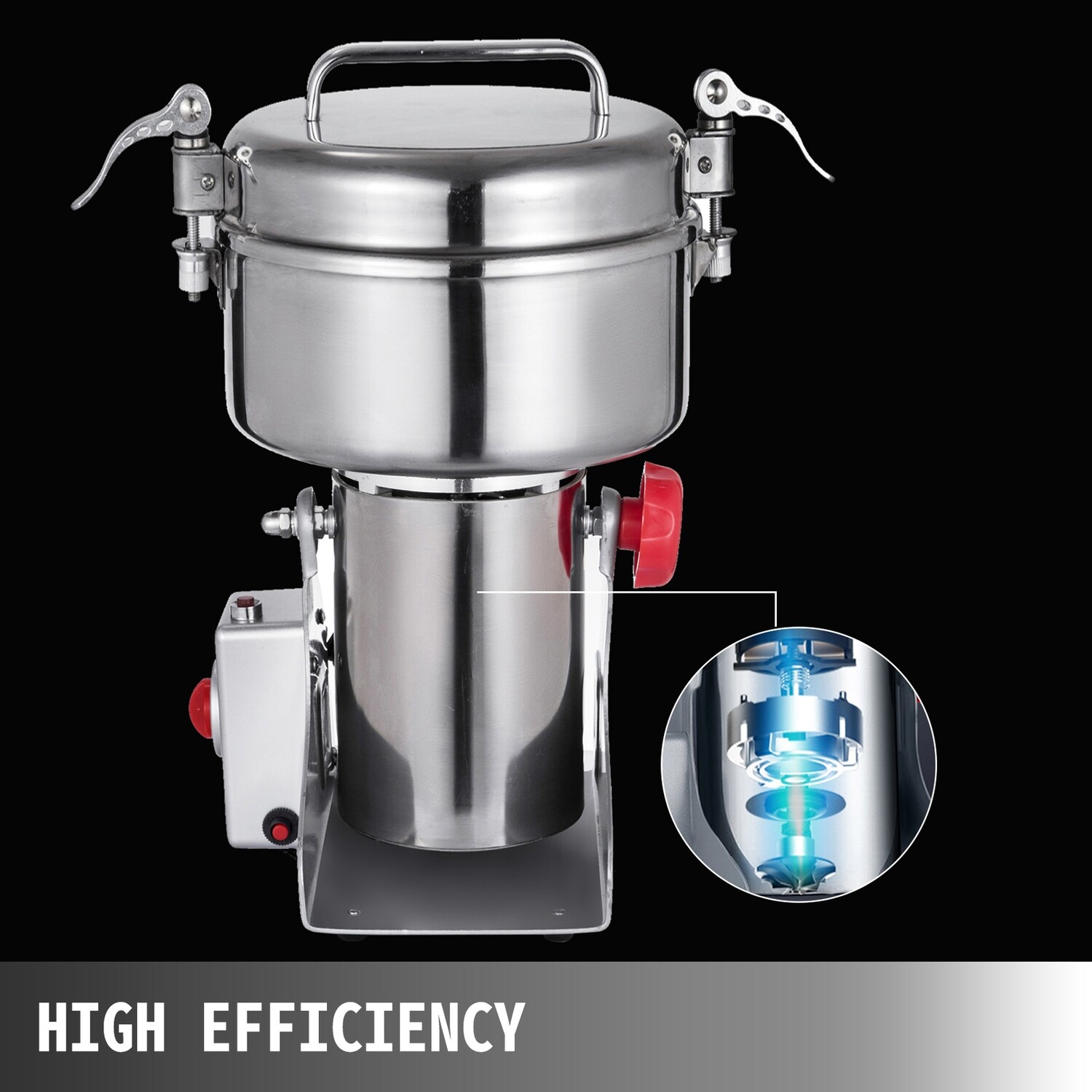 Commercial 750g High-Speed Electric Grain Mill Grinder for Coffee Beans, Herbs, and Flour.