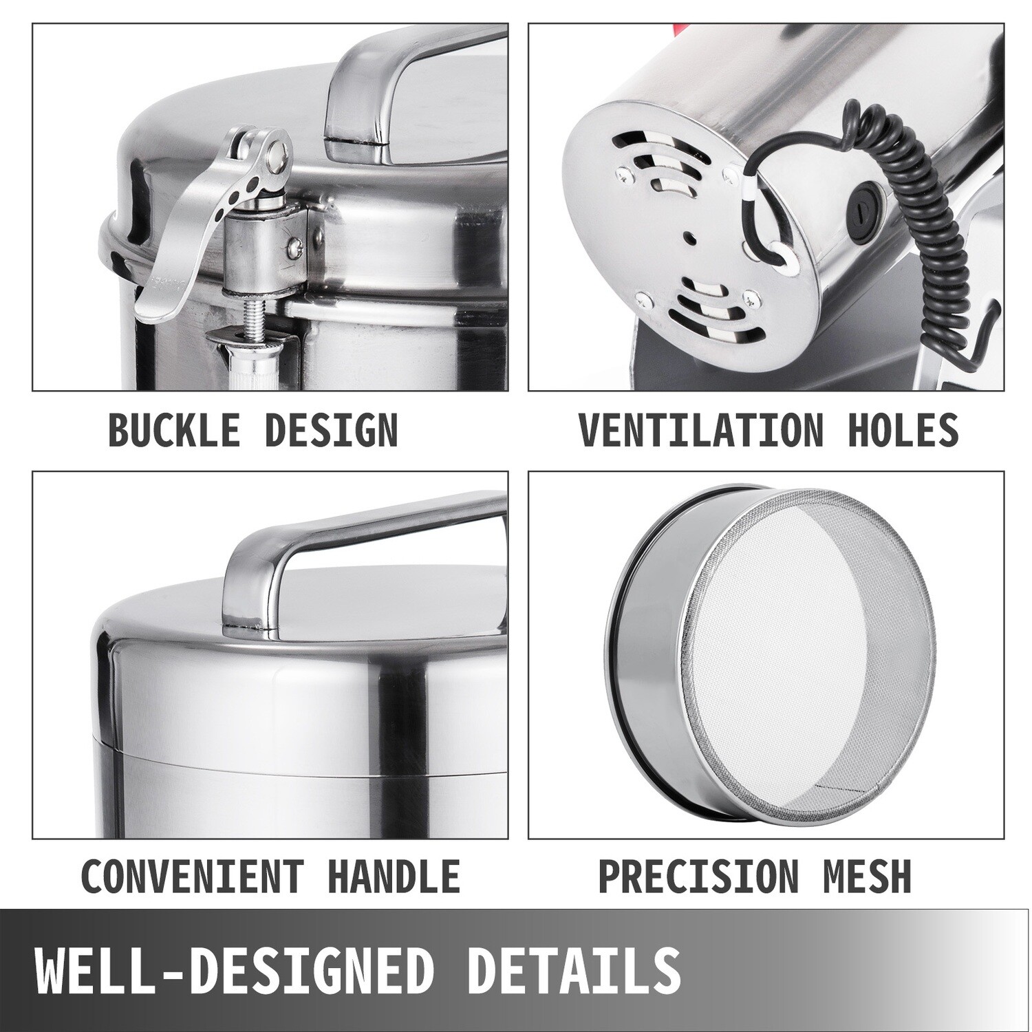 Commercial 750g High-Speed Electric Grain Mill Grinder for Coffee Beans, Herbs, and Flour.