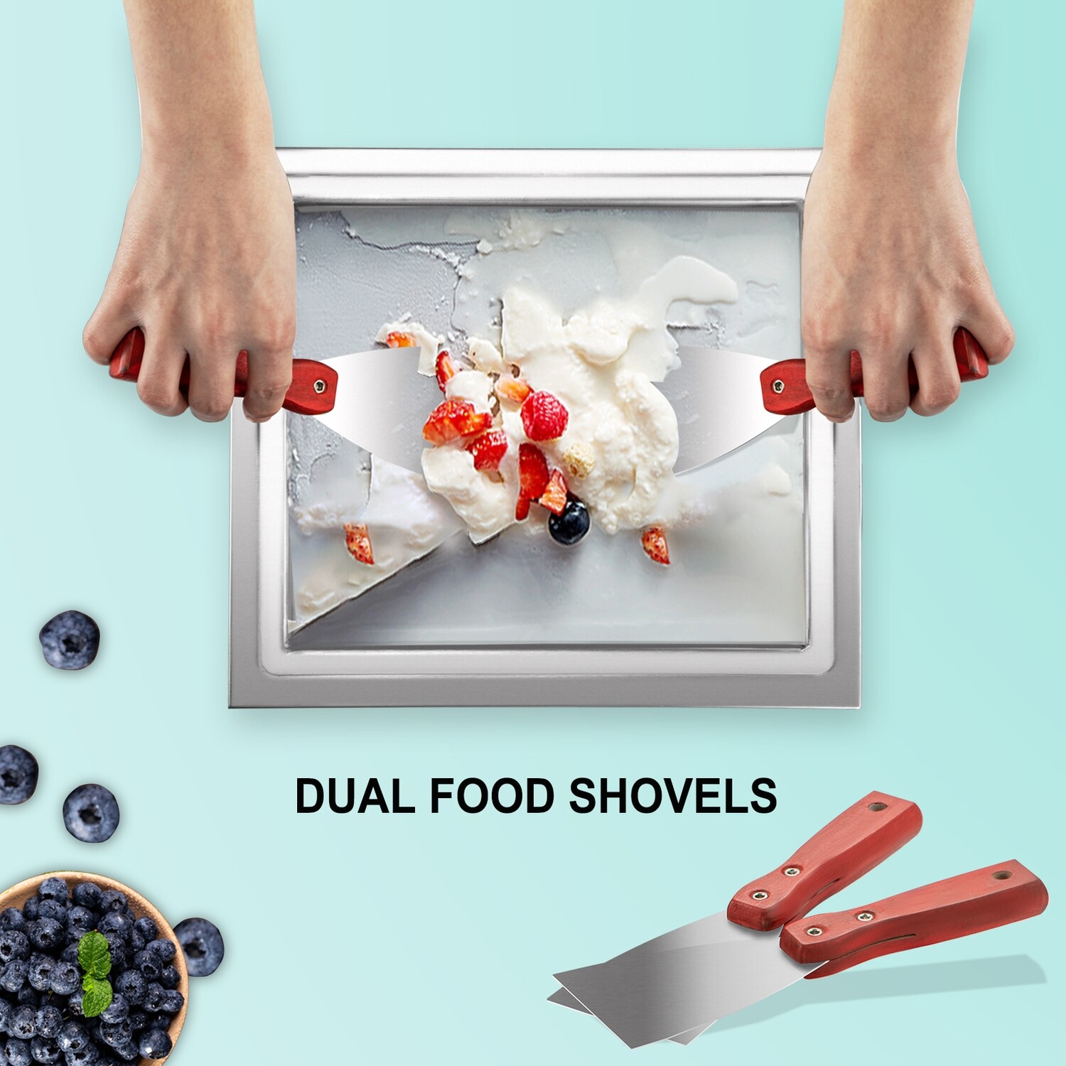 Commercial Stainless Steel Rolling Ice Machine for Fried Ice Cream – High Efficiency, Durable, Ideal for Restaurants and Cafes