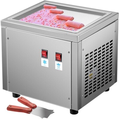 Commercial Stainless Steel Rolling Ice Machine for Fried Ice Cream – High Efficiency, Durable, Ideal for Restaurants and Cafes