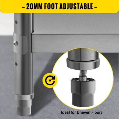 Commercial Stainless Steel Prep Table 80x80x40 cm – Ideal for Restaurant and BBQ