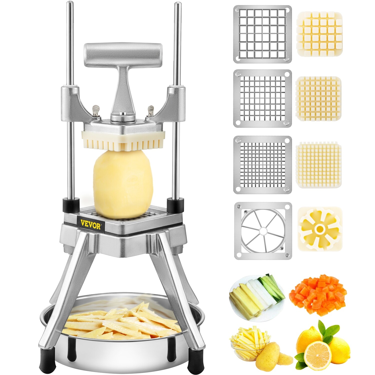 Commercial Onion &amp; Tomato Slicer with 4 Interchangeable Blades, Ideal for Slicing Vegetables and Fruits