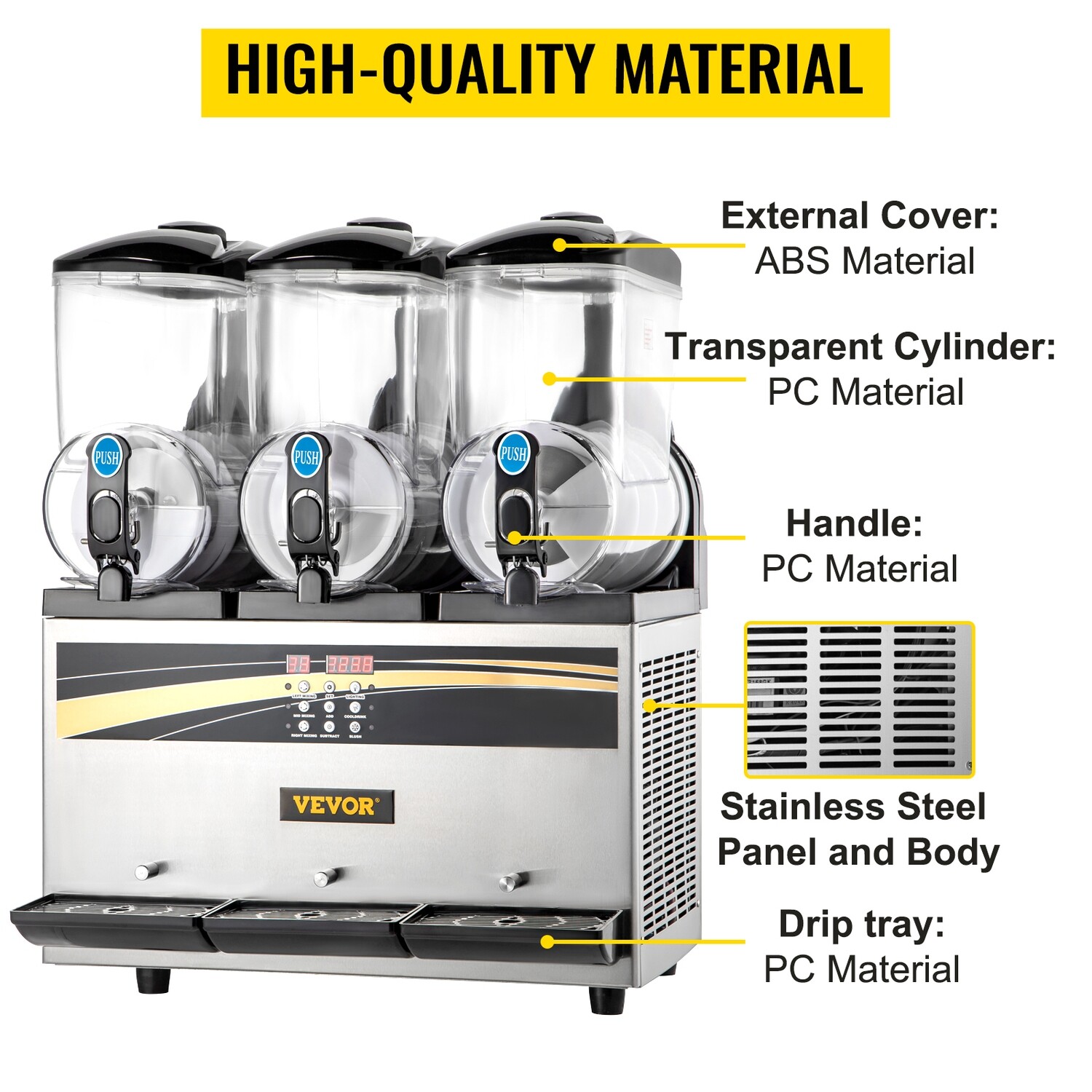 Business Slush Machine 3x15l Margarita Slush Maker Frozen Drink Device