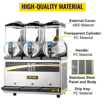 Business Slush Machine 3x15l Margarita Slush Maker Frozen Drink Device
