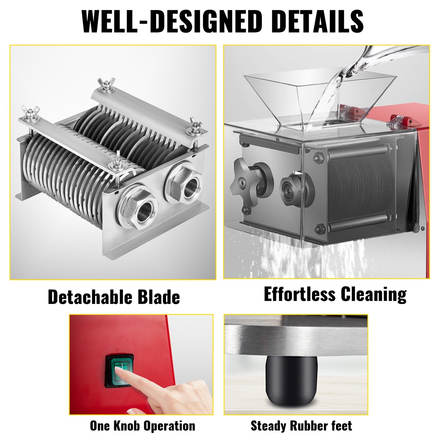 551 lbs/h 850W 10mm Vevor Commercial Meat Cutter Slicer – Heavy-Duty Meat Shredding Machine for Efficient Food Processing