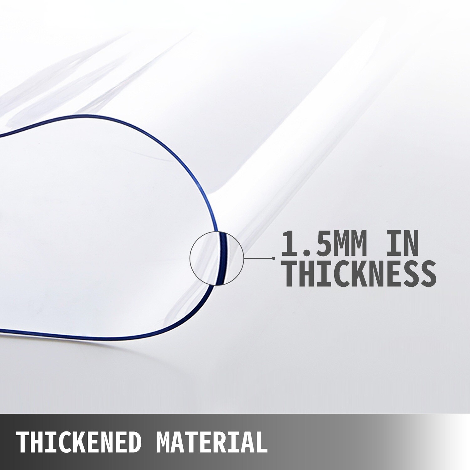 Good Quality 1.5mm PVC Tablecloth Table Cover 107x213 cm Clear Table Mat for Dining and Kitchen