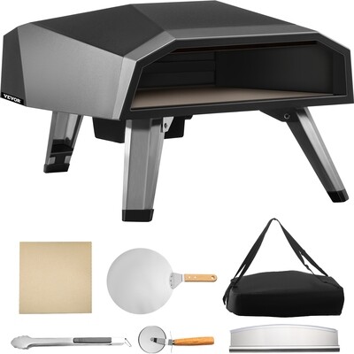 Portable Garden Outdoor Gas Pizza Oven With Steel Folding Legs &amp; 12&quot; Stone