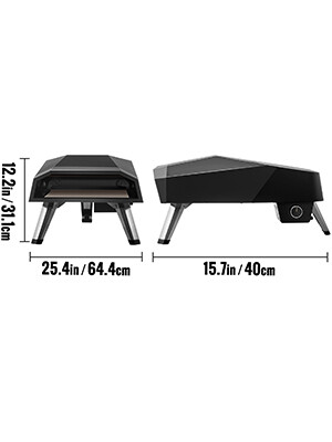 Portable Garden Outdoor Gas Pizza Oven With Steel Folding Legs &amp; 12&quot; Stone