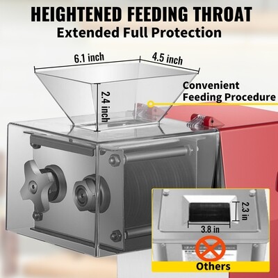 Commercial Meat Shredding Machine, Meat Cutter Slicer, 551 lb/h, 850W, 3.5mm Stainless Steel Blade, High-Efficiency Meat Processing for Restaurants and Butchers