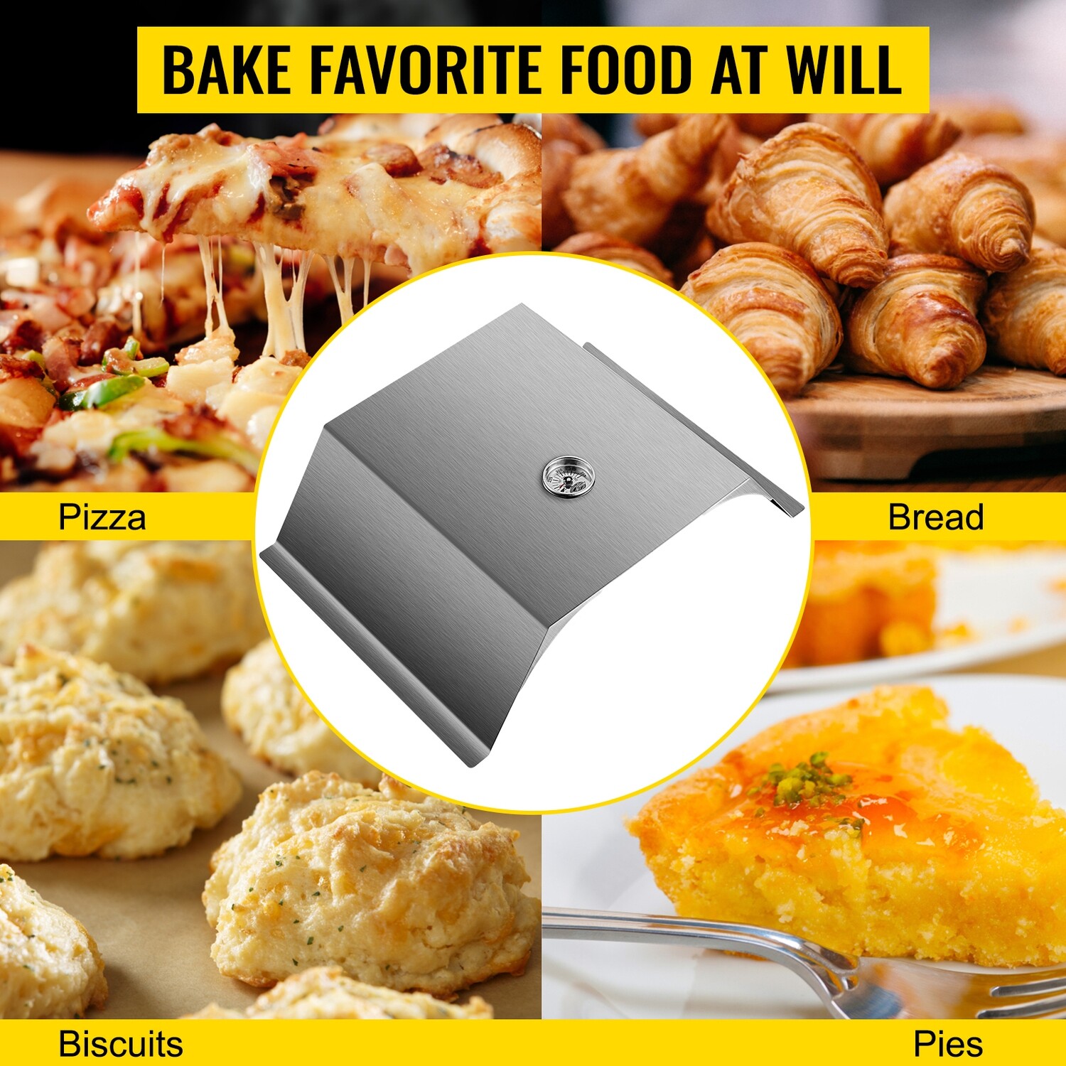 Pizza Oven Grill Kit For a 22&quot; grill, a stainless steel pizza oven
