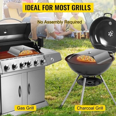 Pizza Oven Grill Kit For a 22" grill, a stainless steel pizza oven