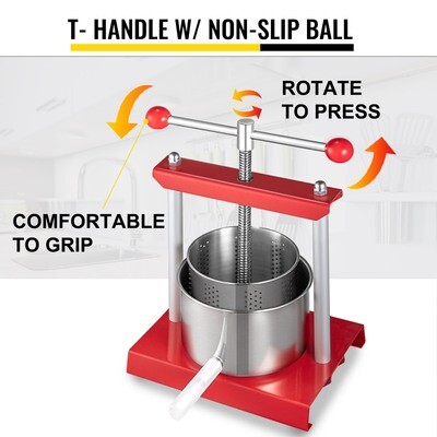 6L Fruit Tincture Press Machine - Grape Press for Efficient Wine Making and Juice Extraction