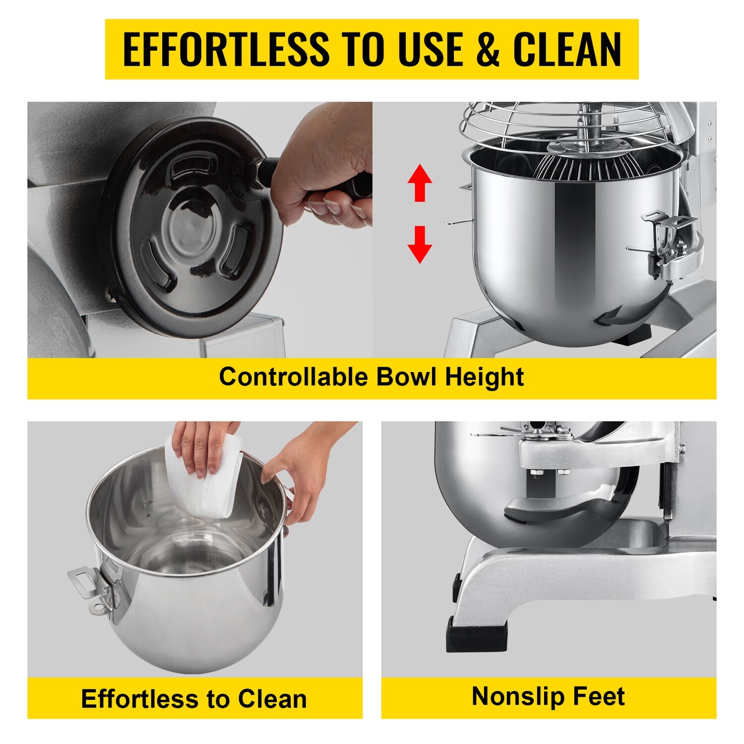 Commercial Electric Food Stand Mixer, Gear-Driven, Multi-Purpose Dough Mixer, 20 Litre Capacity, Ideal for Bakeries, Restaurants, and Food Service Operations. Durable, Efficient, and Easy to Use.