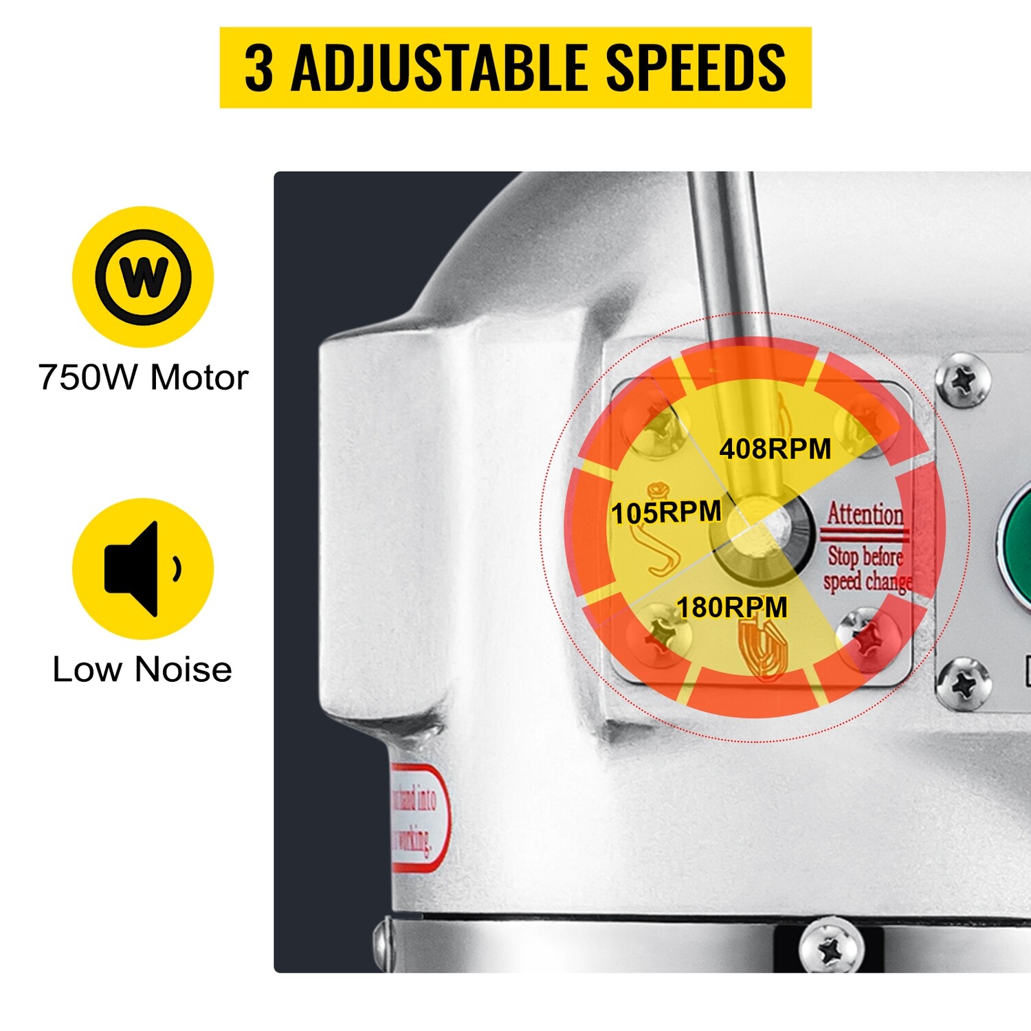Commercial Electric Food Stand Mixer, Gear-Driven, Multi-Purpose Dough Mixer, 20 Litre Capacity, Ideal for Bakeries, Restaurants, and Food Service Operations. Durable, Efficient, and Easy to Use.