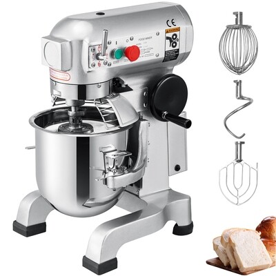 Commercial Electric Food Stand Mixer, Gear-Driven, Multi-Purpose Dough Mixer, 20 Litre Capacity, Ideal for Bakeries, Restaurants, and Food Service Operations. Durable, Efficient, and Easy to Use.