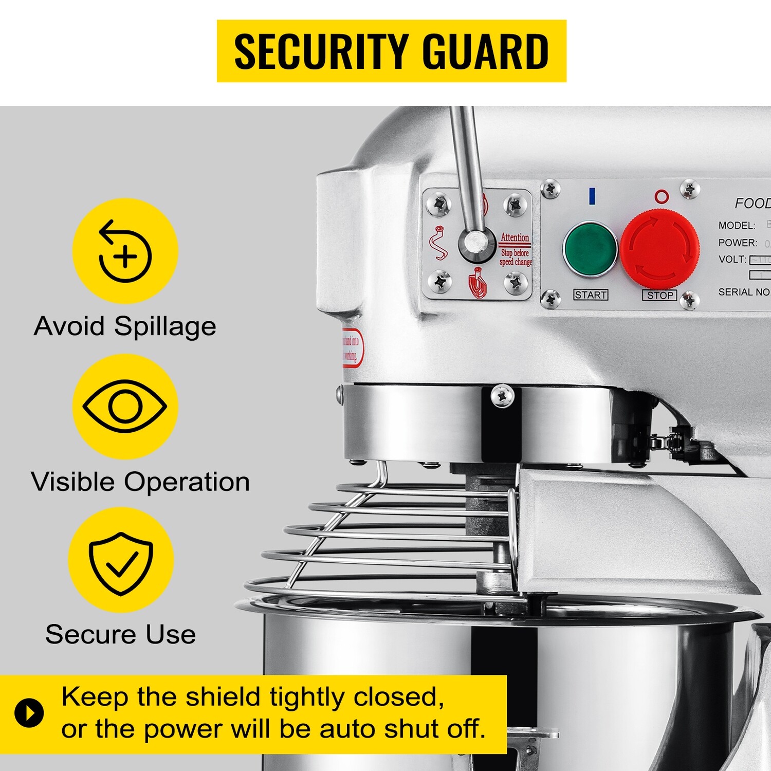 Commercial Electric Food Stand Mixer, Gear-Driven, Multi-Purpose Dough Mixer, 20 Litre Capacity, Ideal for Bakeries, Restaurants, and Food Service Operations. Durable, Efficient, and Easy to Use.