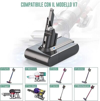 Dyson V7 Li-ion Battery Replacement: 21.6V 4600mAh, Compatible with Motorhead, Pro, and Trigger Models for Dyson V7