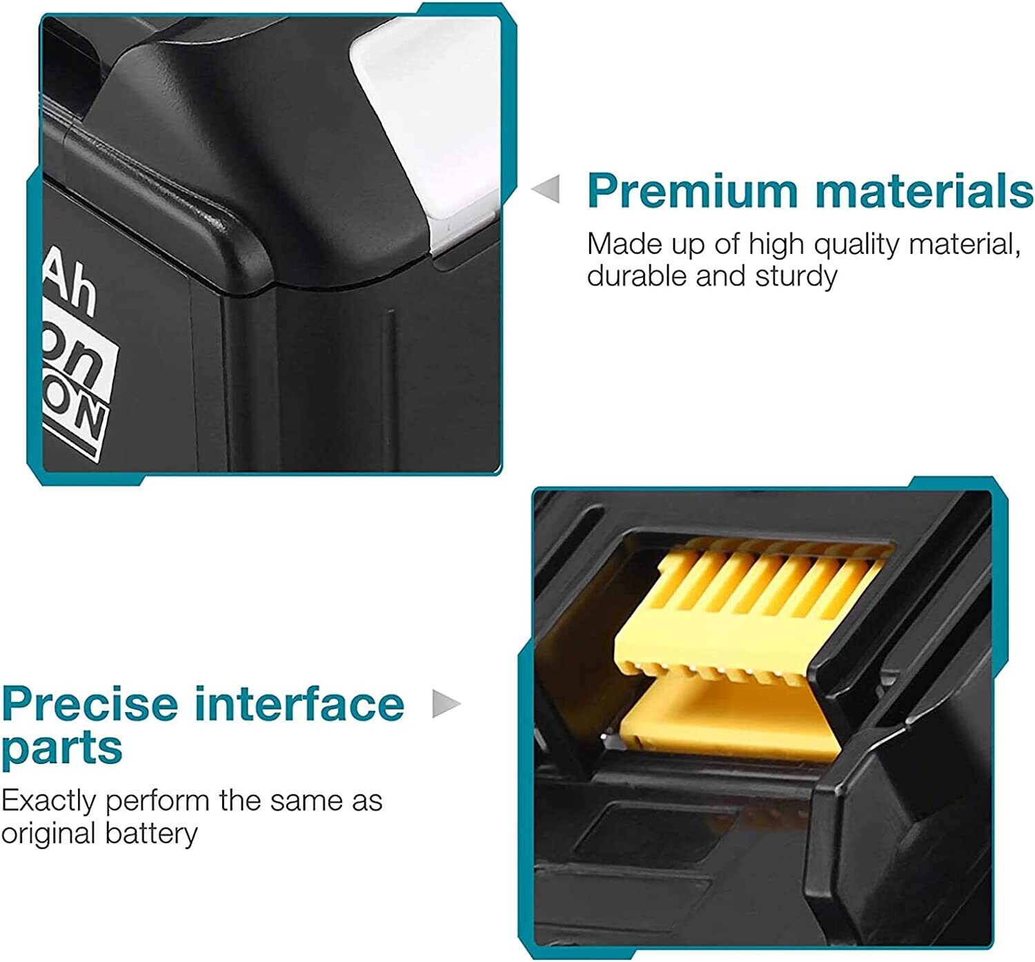 Makita 18V Battery Replacement, 2 Pack, BL1890B, 9000mAh