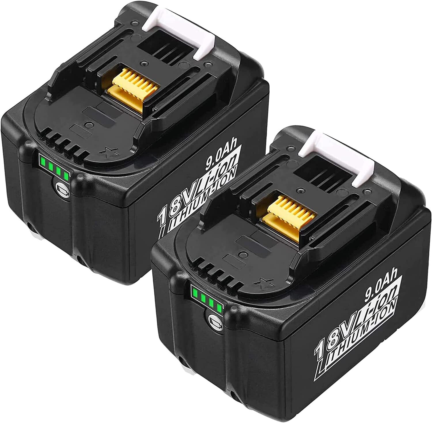 Makita 18V Battery Replacement, 2 Pack, BL1890B, 9000mAh