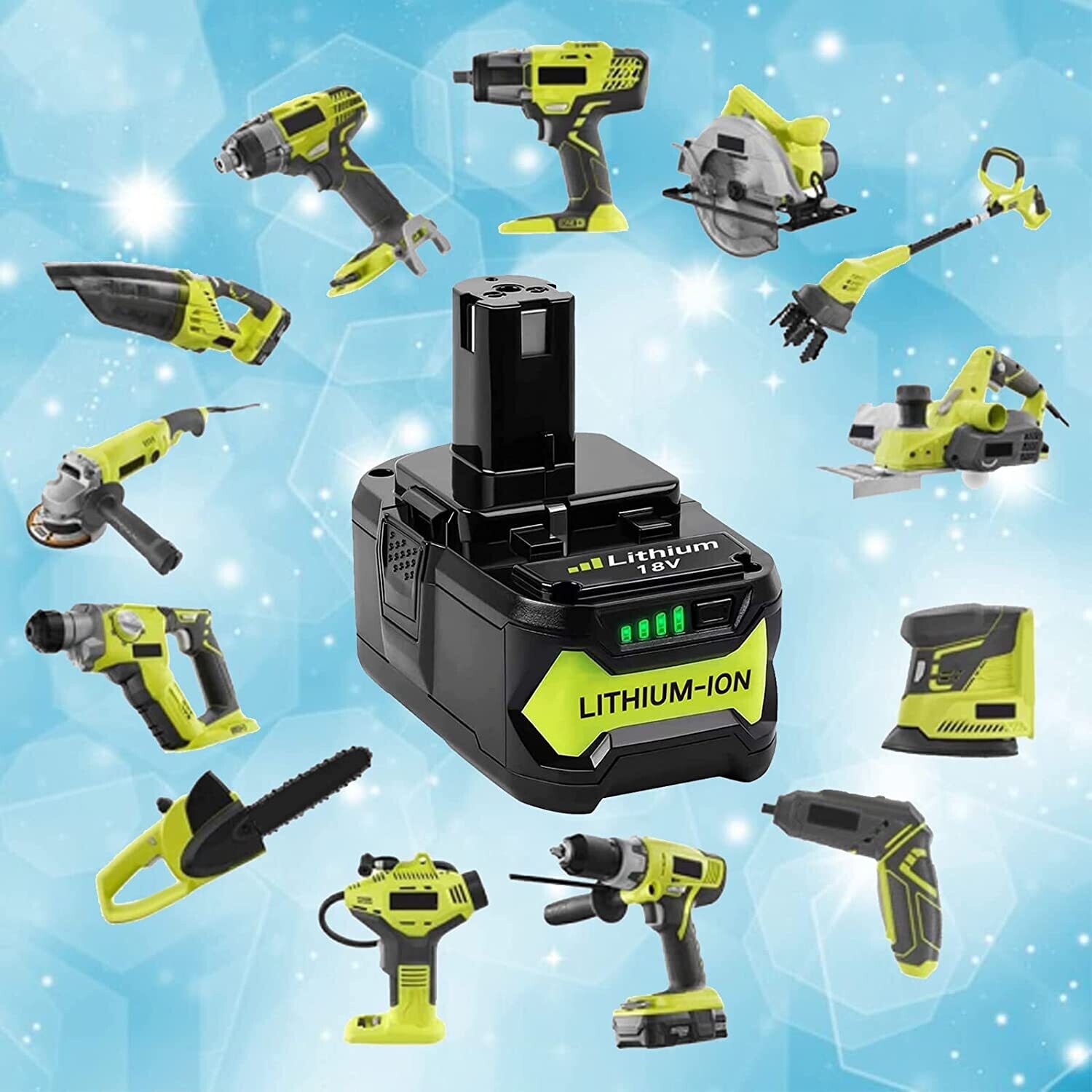 18V 6800mAh High-Capacity Lithium Battery for ONE+ P102 P103 P104 P105 P107 Cordless Power Tools