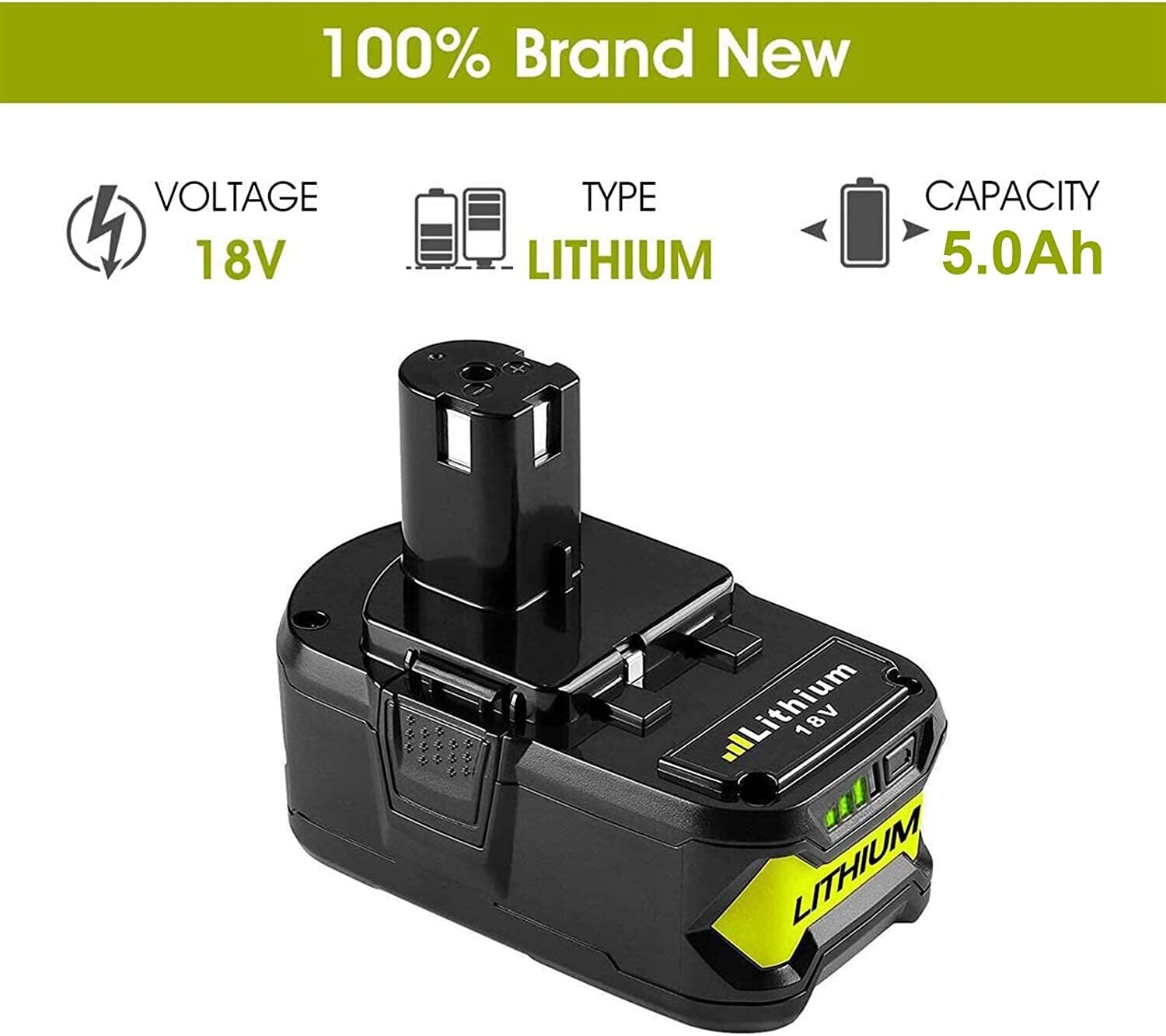 Ryobi 18v Li-ion Replacement Battery Ryobi Compatible One Battery