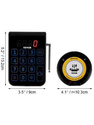 Restaurant Paging System with Pager Wireless Paging Queueing System for 10 Coasters