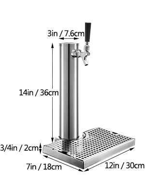 Stainless steel drip tray and beer tower kegerator tower one faucet