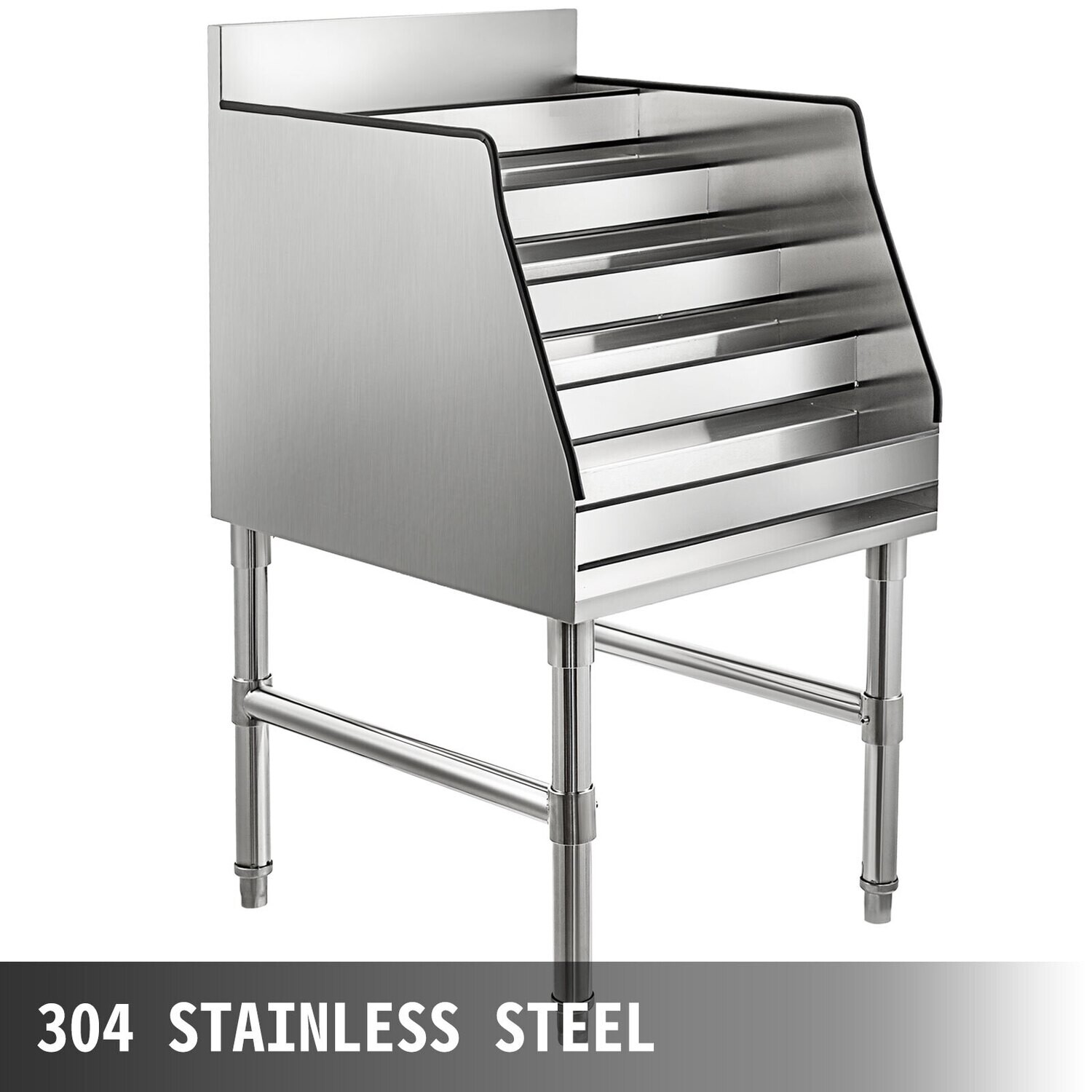 18-Inch 5-Tier Wine Rack, Stainless Steel Liquor Bottle Display Shelf for Stylish Storage and Organization