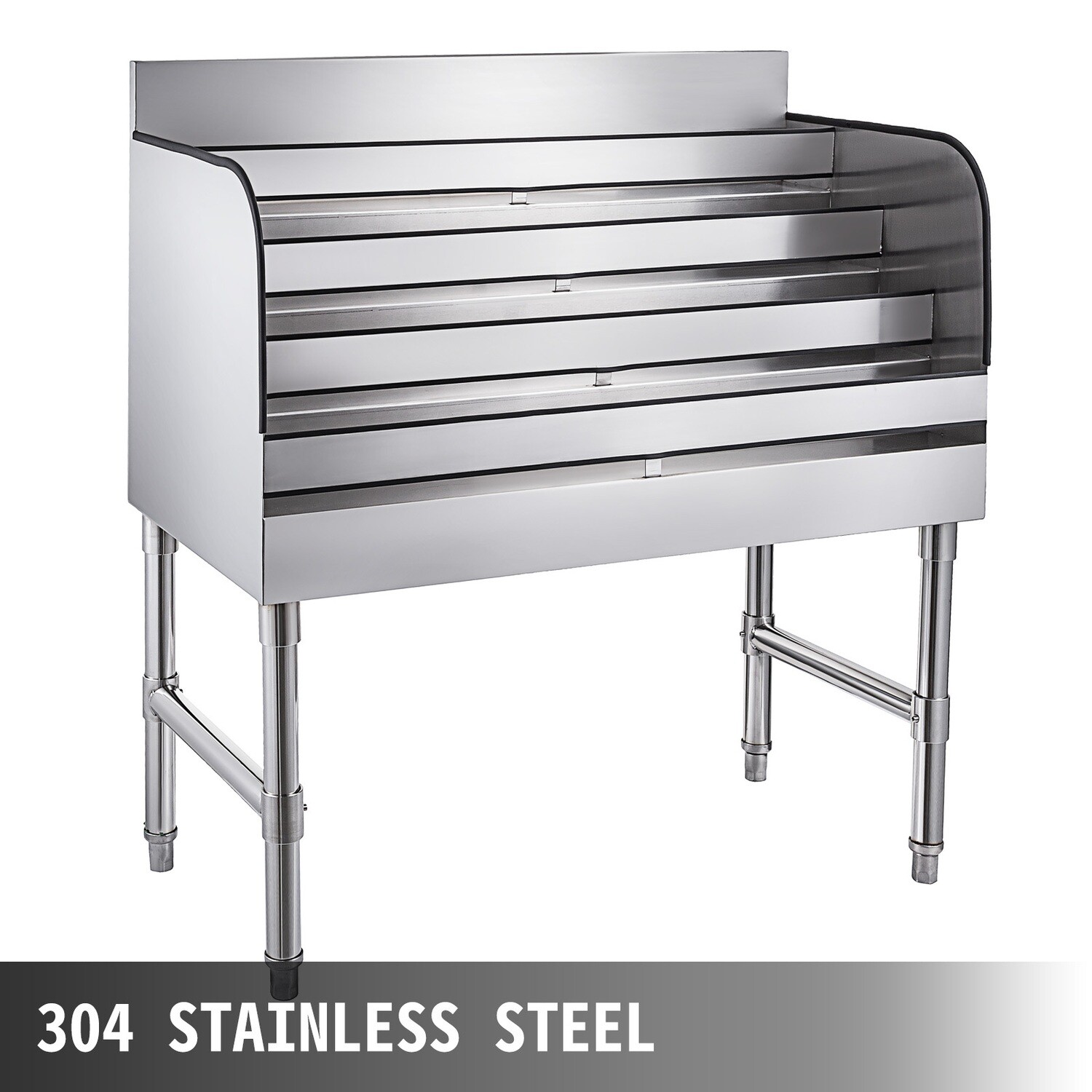 36&quot; Wine Rack 4-tier Stand Storage for Liquor Bottles Stainless Steel