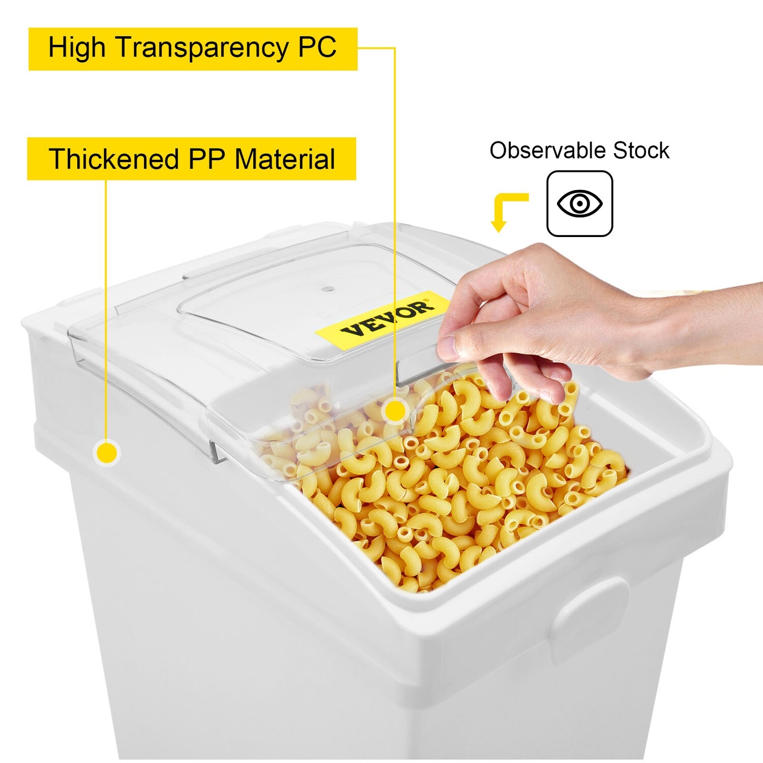 Flour Bins on Wheels, 5.5 Gallon Capacity, Set of 3, Heavy-Duty Ingredient Storage Bins with Airtight Lids for Kitchen Use