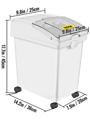 Flour Bins on Wheels, 5.5 Gallon Capacity, Set of 3, Heavy-Duty Ingredient Storage Bins with Airtight Lids for Kitchen Use