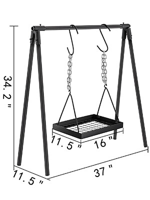Outdoor Cooking Cabon Steel Campfire Cooking Equipment, Campfire Cooking Stand