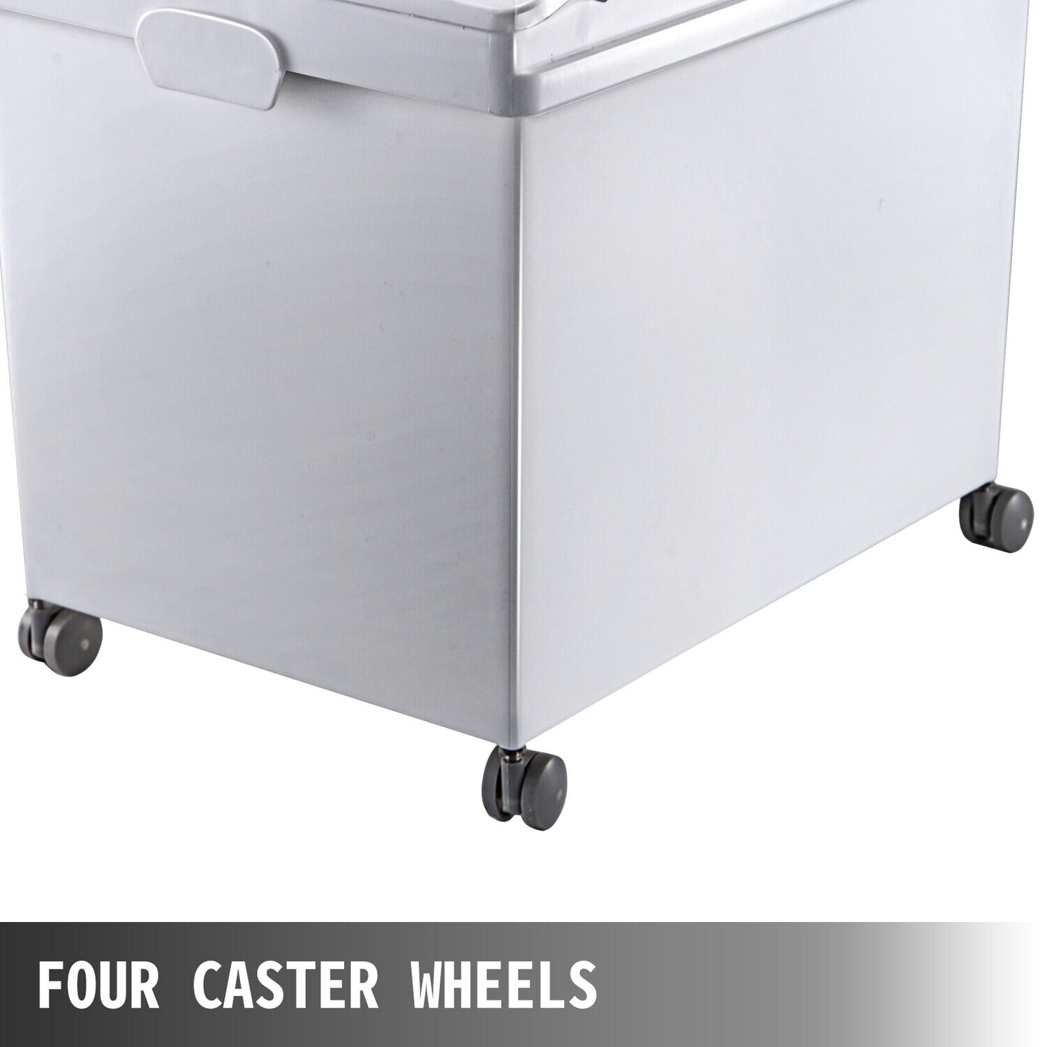 Commercial Storage Bins Set – 3-Piece Set, 8.8-Gallon Capacity Each, Durable PP Material, Ingredient Storage with Wheels for Flour, Sugar, and Dry Goods, White