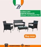 Poly Rattan Garden Furniture Set Lounge Set for Garden with 3 Sofas and Table