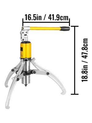 15 Ton Hydraulic Wheel Bearing and Gear Puller with 2/3 Jaws and Case – Heavy-Duty Separator Tool for Bearings