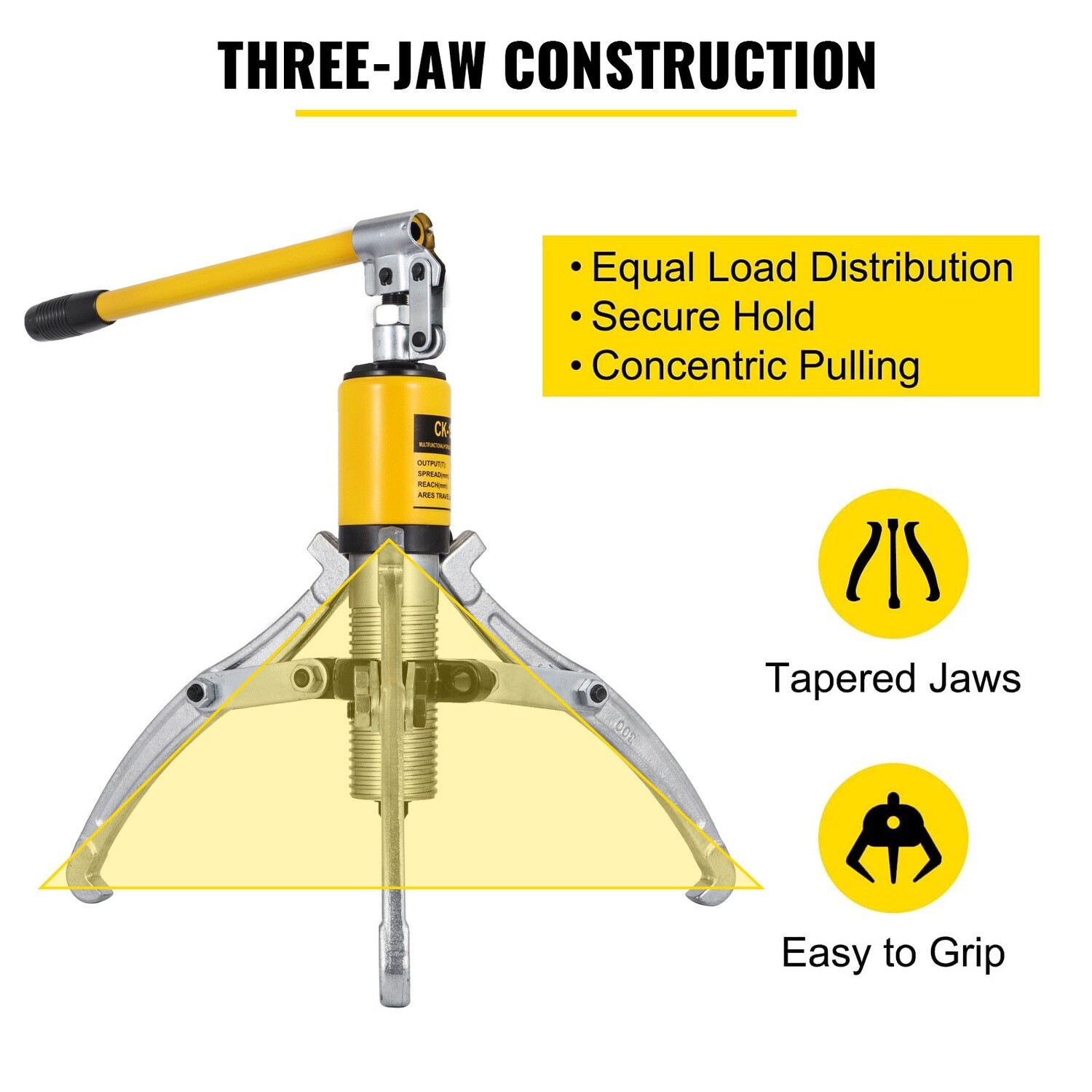 15 Ton Hydraulic Wheel Bearing and Gear Puller with 2/3 Jaws and Case – Heavy-Duty Separator Tool for Bearings