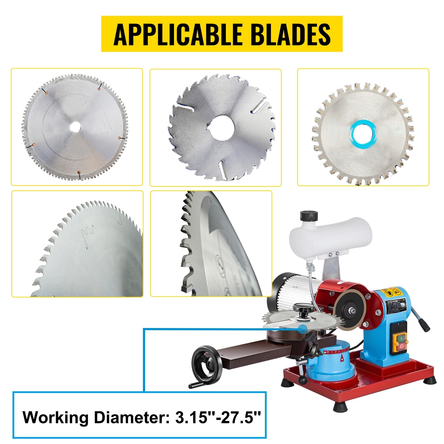 Electric 230V Circular Saw Blade Sharpener for efficient blade sharpening with adjustable angles and a durable motor. Ideal for home or professional use.