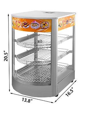 14-Inch Commercial Pastry and Pizza Warmer with Magnetic Door – Food Warmer for Cafes and Restaurants