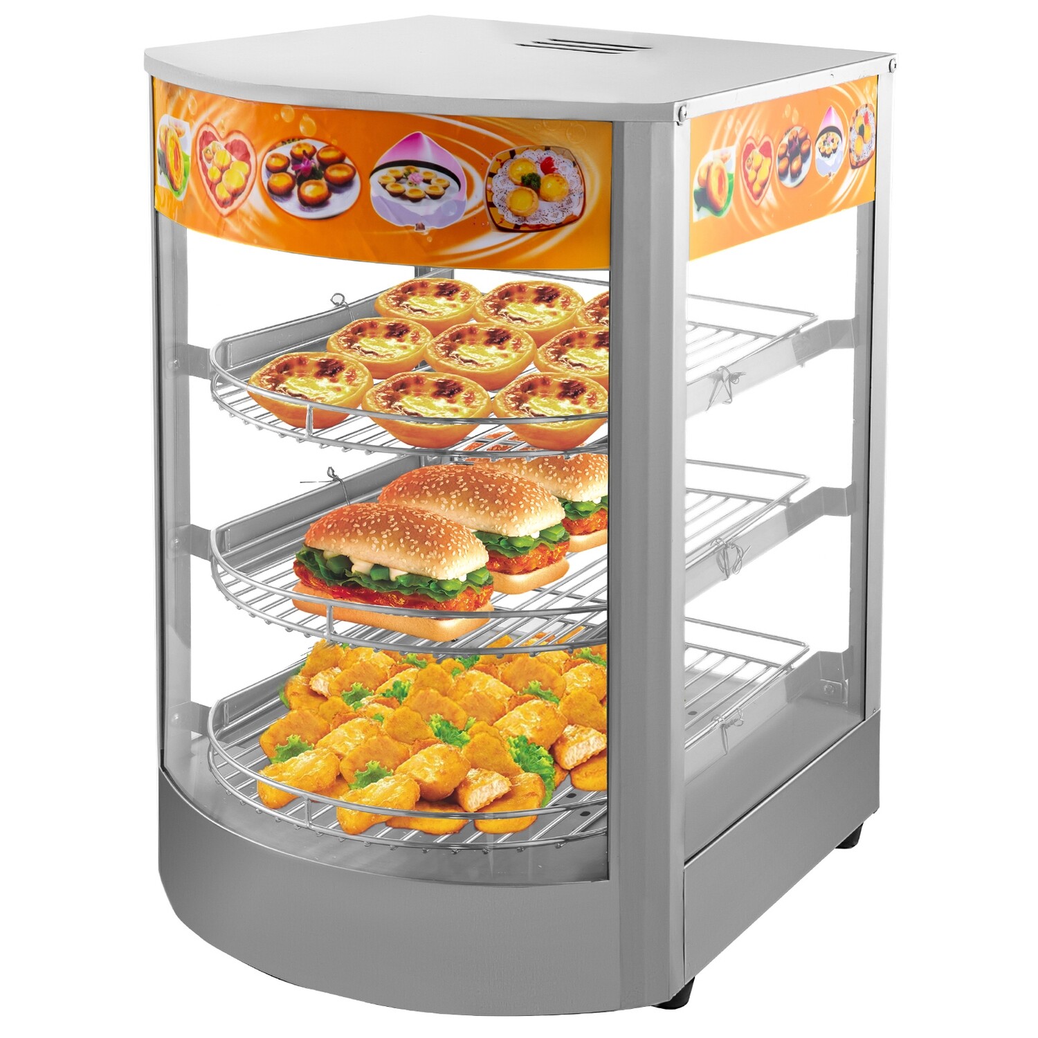 14-Inch Commercial Pastry and Pizza Warmer with Magnetic Door – Food Warmer for Cafes and Restaurants