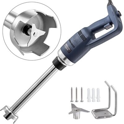 Commercial 15.7-Inch Removable Blender Shaft Industrial Immersion Blender, 500W Power