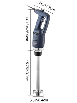Commercial 15.7-Inch Removable Blender Shaft Industrial Immersion Blender, 500W Power