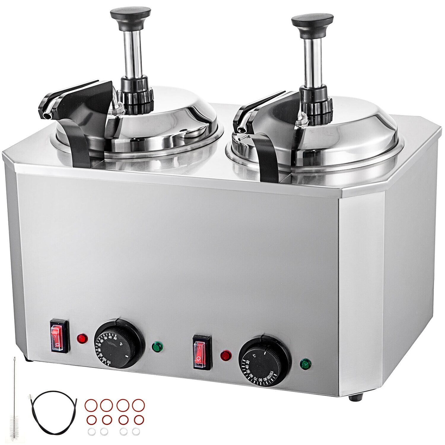 Stainless Steel Cheese Pump 30-110℃ Nacho Cheese Warmer with Heating Blocks Nacho Cheese Dispenser with Pump 10-30ML Per Time