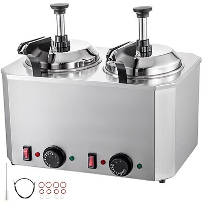 Stainless Steel Cheese Pump 30-110℃ Nacho Cheese Warmer with Heating Blocks Nacho Cheese Dispenser with Pump 10-30ML Per Time
