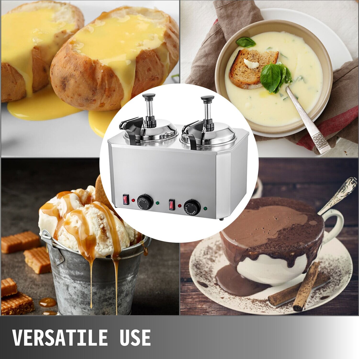 Stainless Steel Cheese Pump 30-110℃ Nacho Cheese Warmer with Heating Blocks Nacho Cheese Dispenser with Pump 10-30ML Per Time