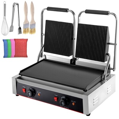 Double-Sided Electric Griddle Contact Grill – Panini Press and BBQ Maker for Indoor Grilling by Pannini