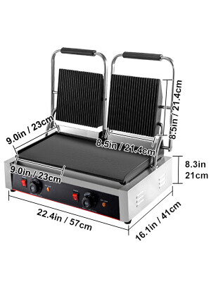 Double-Sided Electric Griddle Contact Grill – Panini Press and BBQ Maker for Indoor Grilling by Pannini