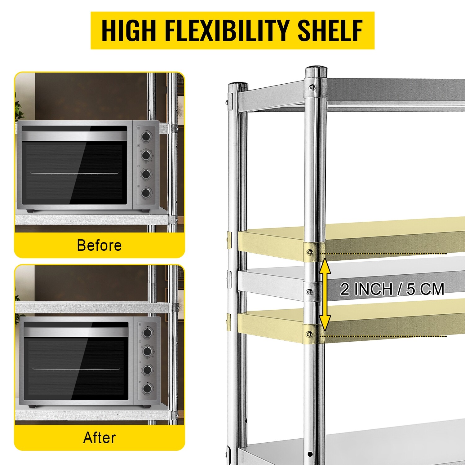 5 Tier Stainless Steel Garage Shelving Rack, 122 x 183 Cm Storage