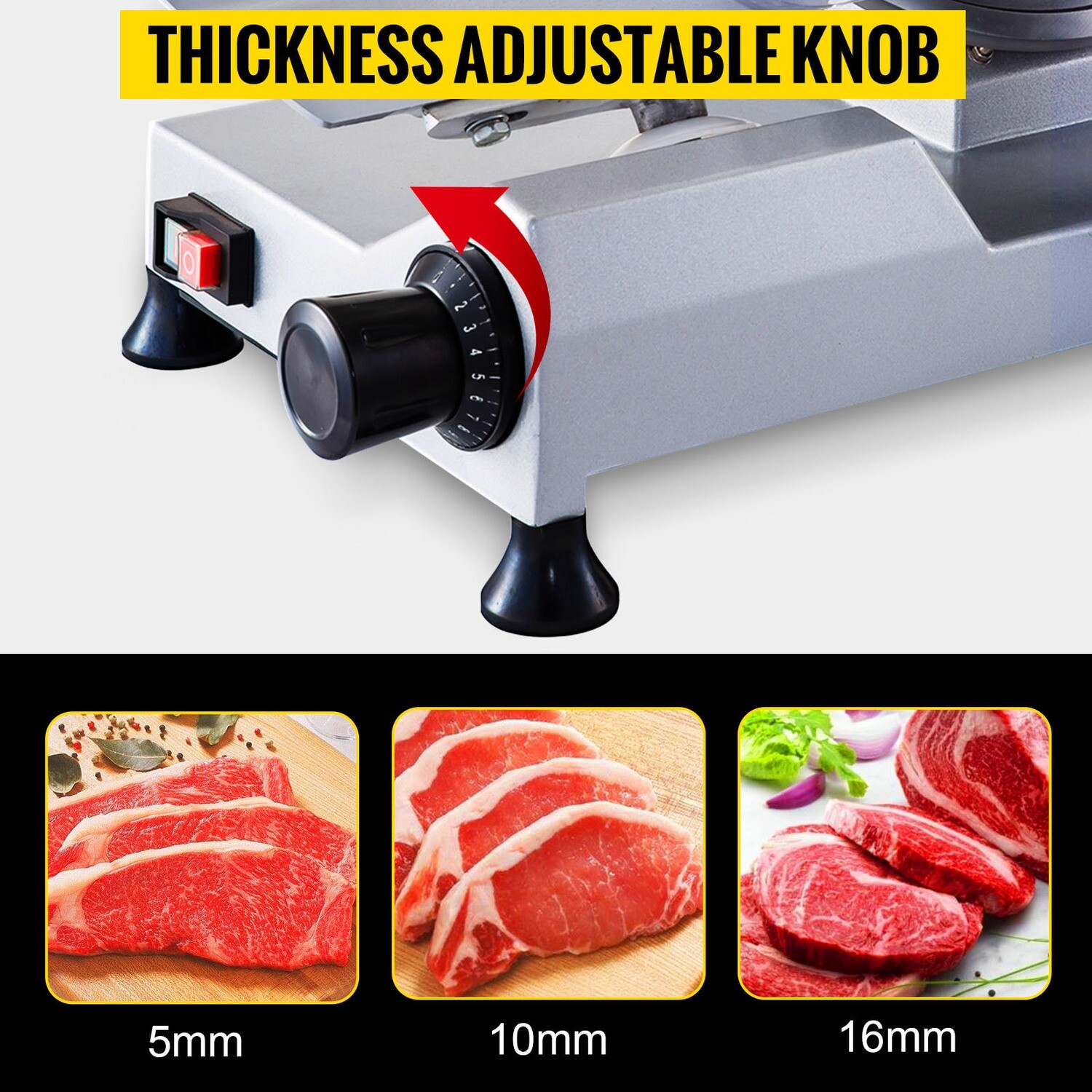 Commercial Meat Slicer with 8&quot; Chromium-Plated Steel Blade, Silver, High-Precision Cutting for Deli, Kitchen, or Restaurant